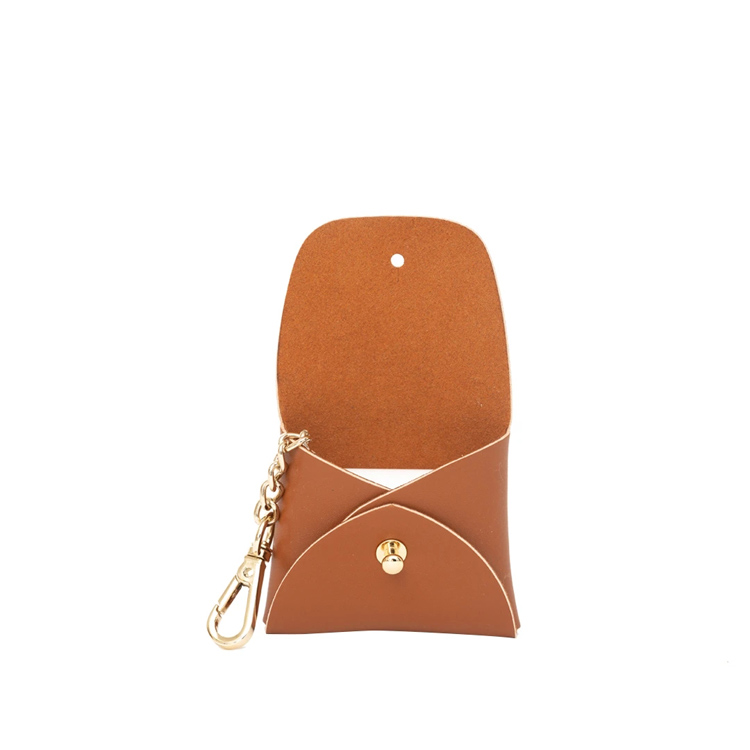 Hot Selling Luxury Leather earphone Case Designer Protective Sleeve Pouch With keychain