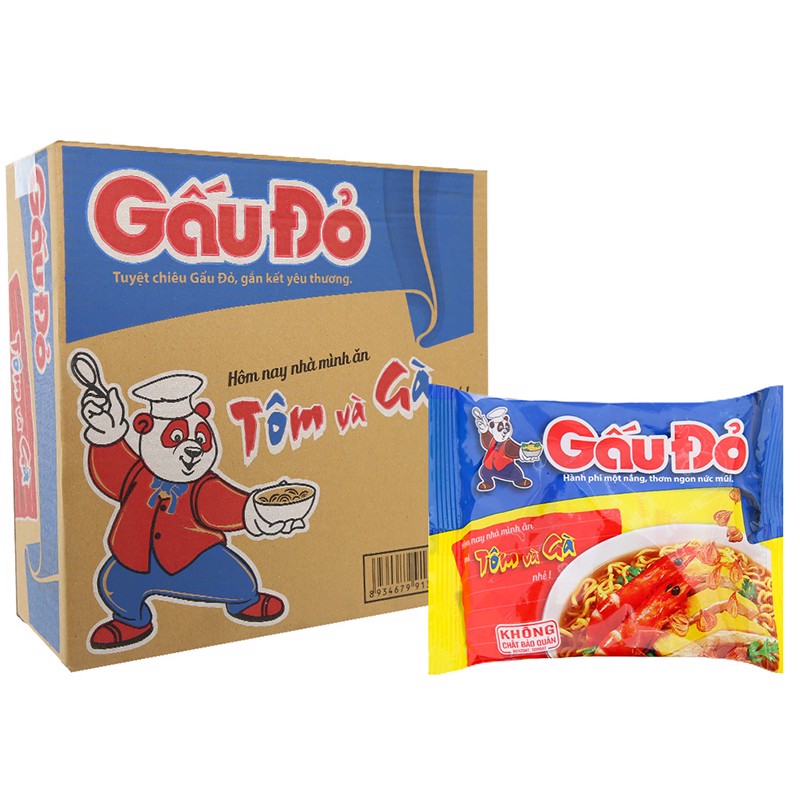 ГАУ Do Red Bear лапша быстрого приготовления с креветками и курицей 65 г (халяль)/вьетнамская лапша быстрого приготовления