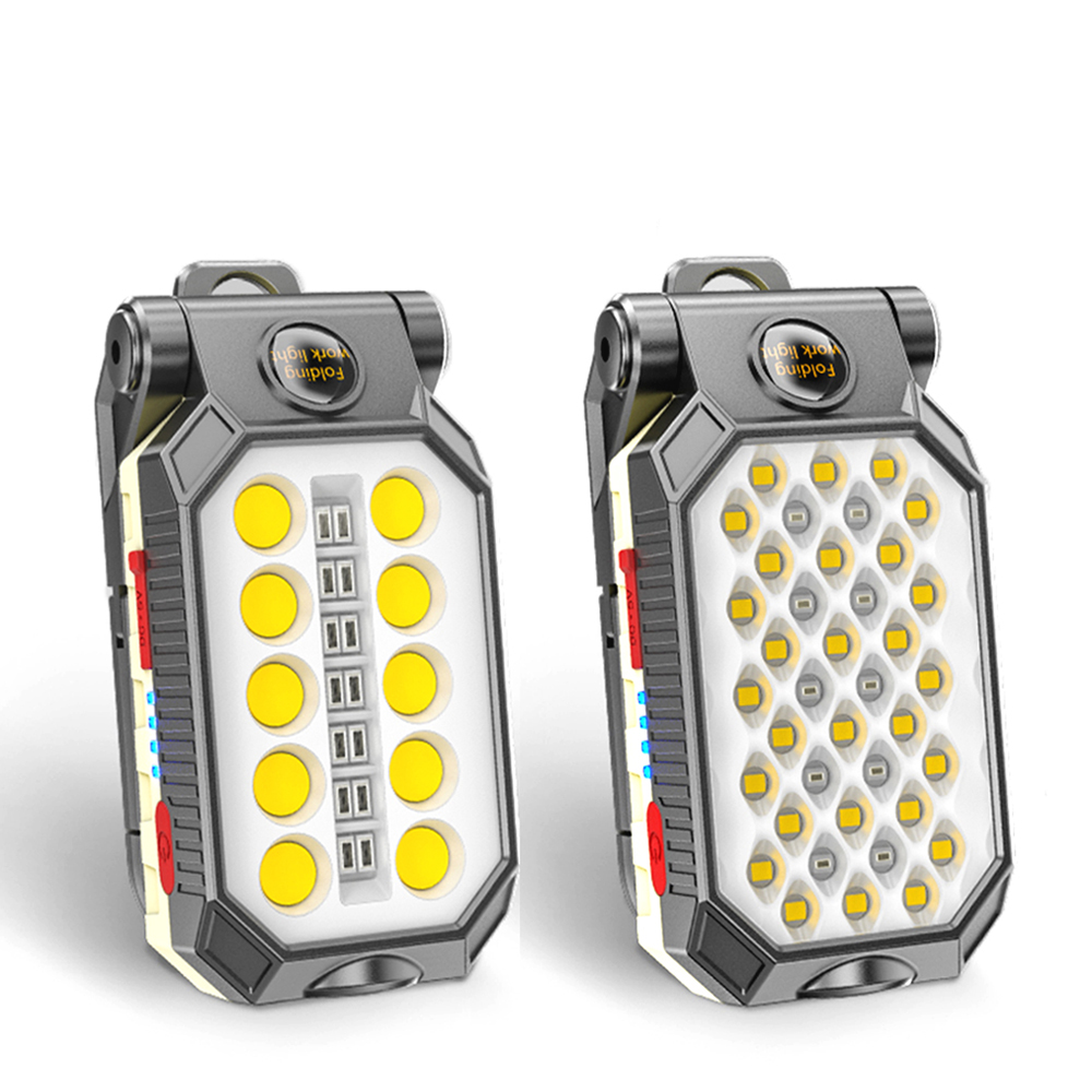 ZHIYU LED COB Rechargeable Magnetic Work Light Portable Flashlight Waterproof Camping Lantern Magnet Design with Power Display