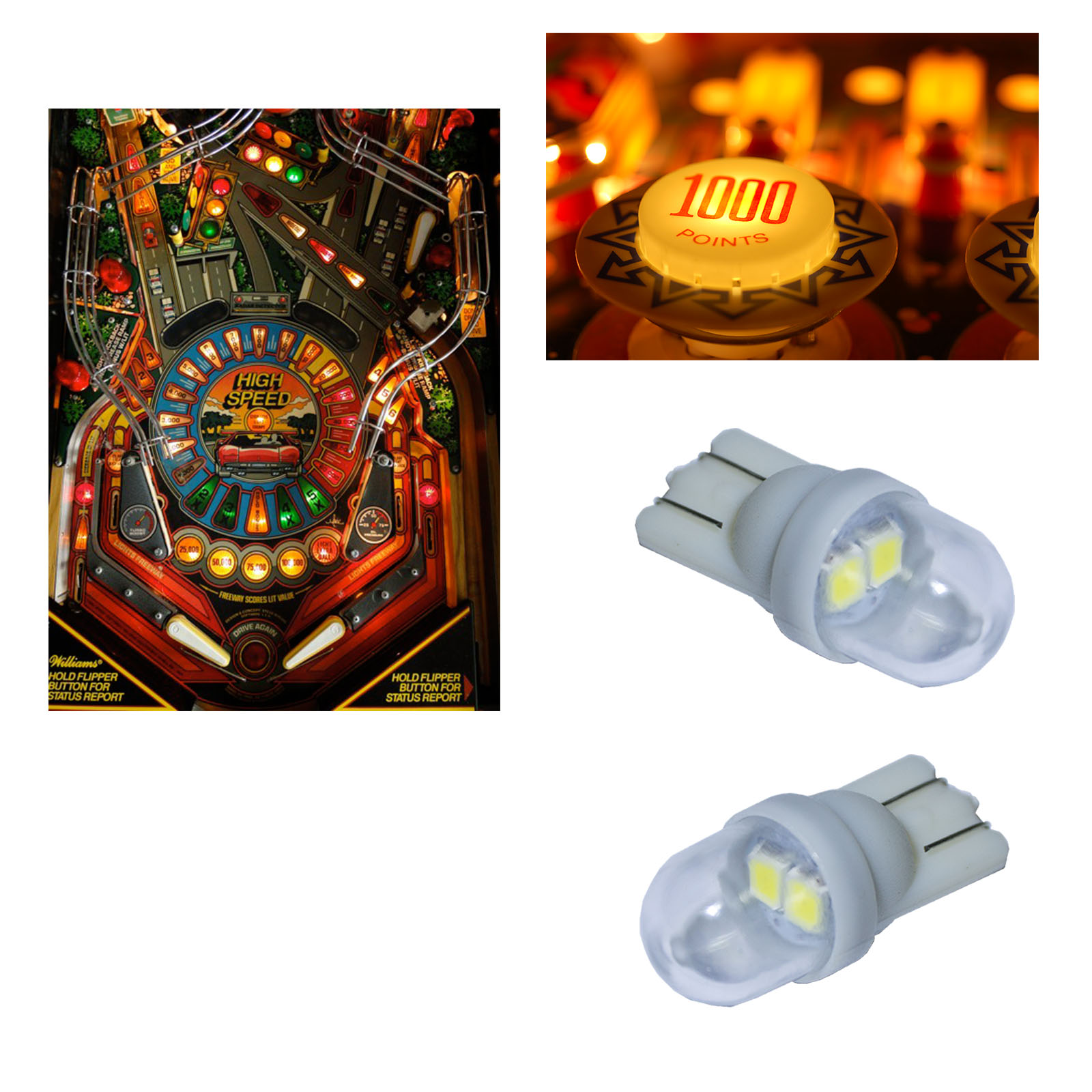 2 SMD 2835 Светодиодная лампа T10 w5w 194 168 клиновидный 6,3 В AC/DC, игровая лампа для развлечений (пинбол, аркадная, стерео) PA