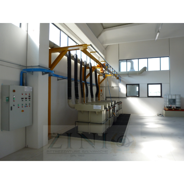 Top quality electroplating plant made in PP and st. steel for burnishing