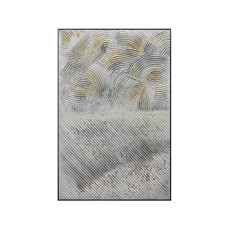 Pure Hand Painted Contemporary Abstract Gray Art Fabric Canvas Oil Painting for Living Room Decor