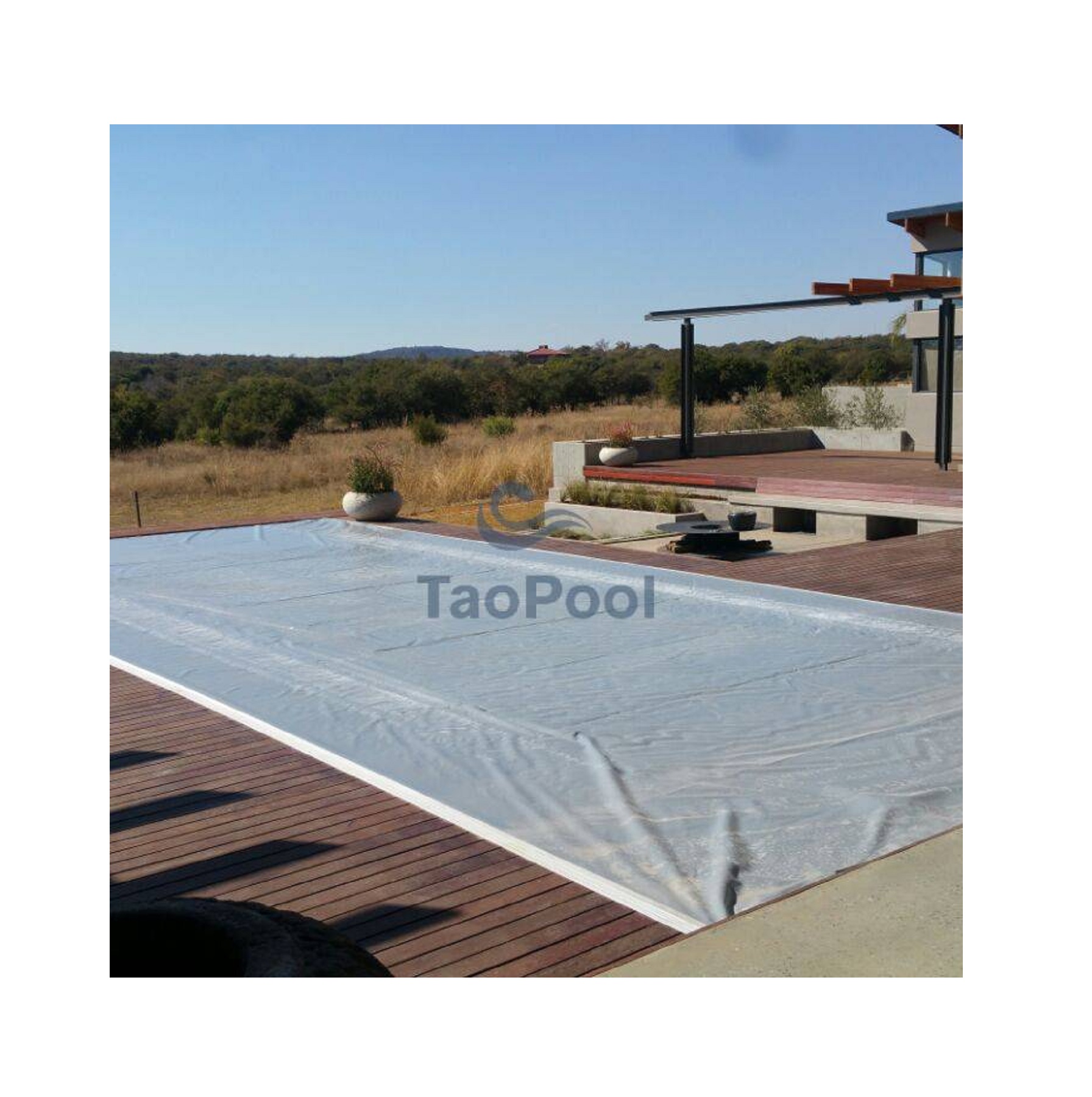 Blue Pool Cover PVC Cover Custom Size Outdoor Spa Tub Pool Cover