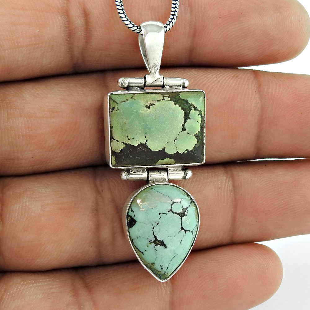 Sky blue turquoise gemstone handmade pendants 925 sterling silver jewelry wholesale price silver pendants suppliers