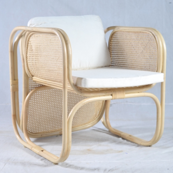 Best Seller Furniture Natural Rattan Chair With Webbing Home Living Indoor