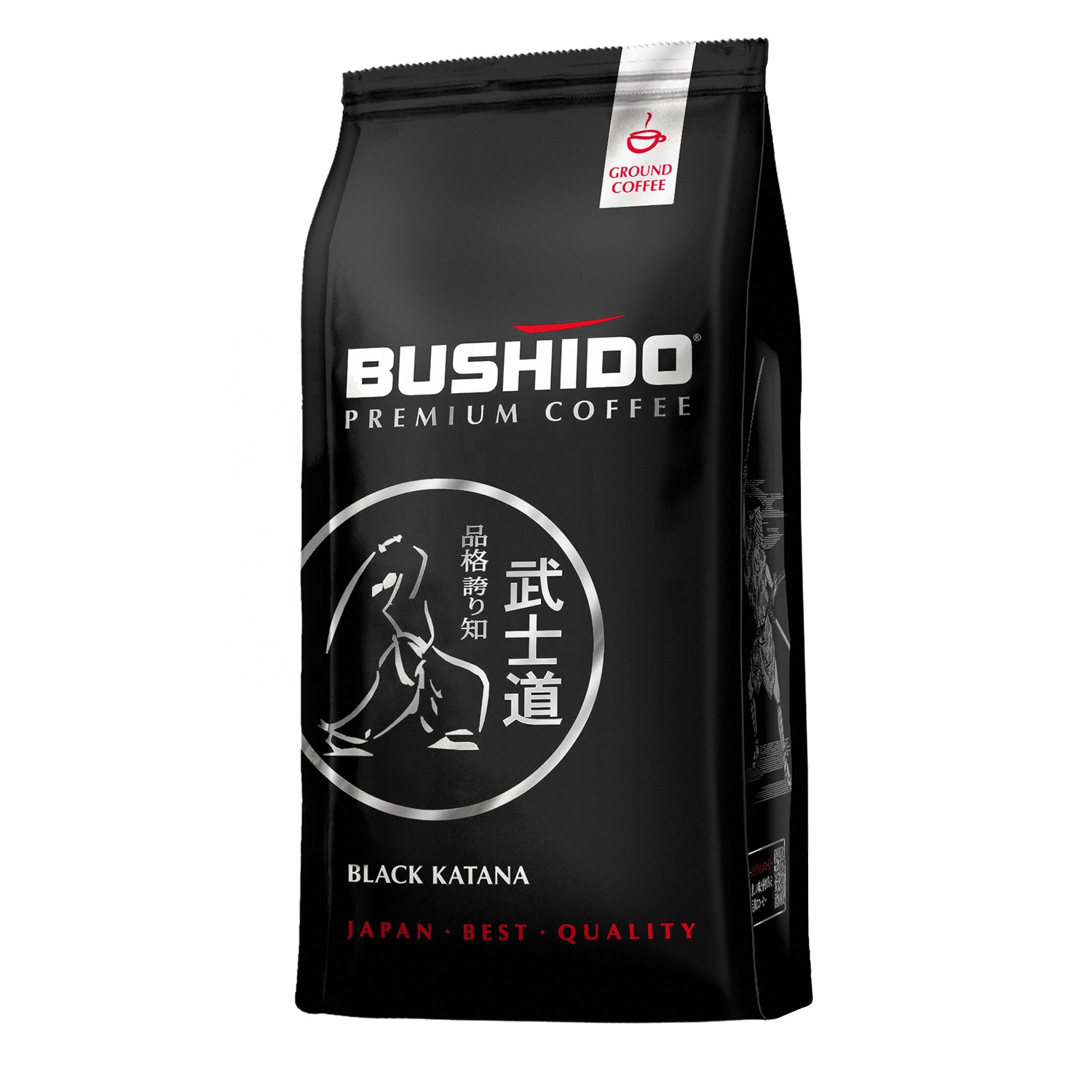 Черный Катана Bushido, Премиум жареный Арабика, зернистый кофе, 227 г в упаковке