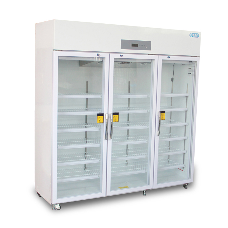 1200L 2-8 degree vitrine vaccine glass door medical refrigerator intelligent alarm