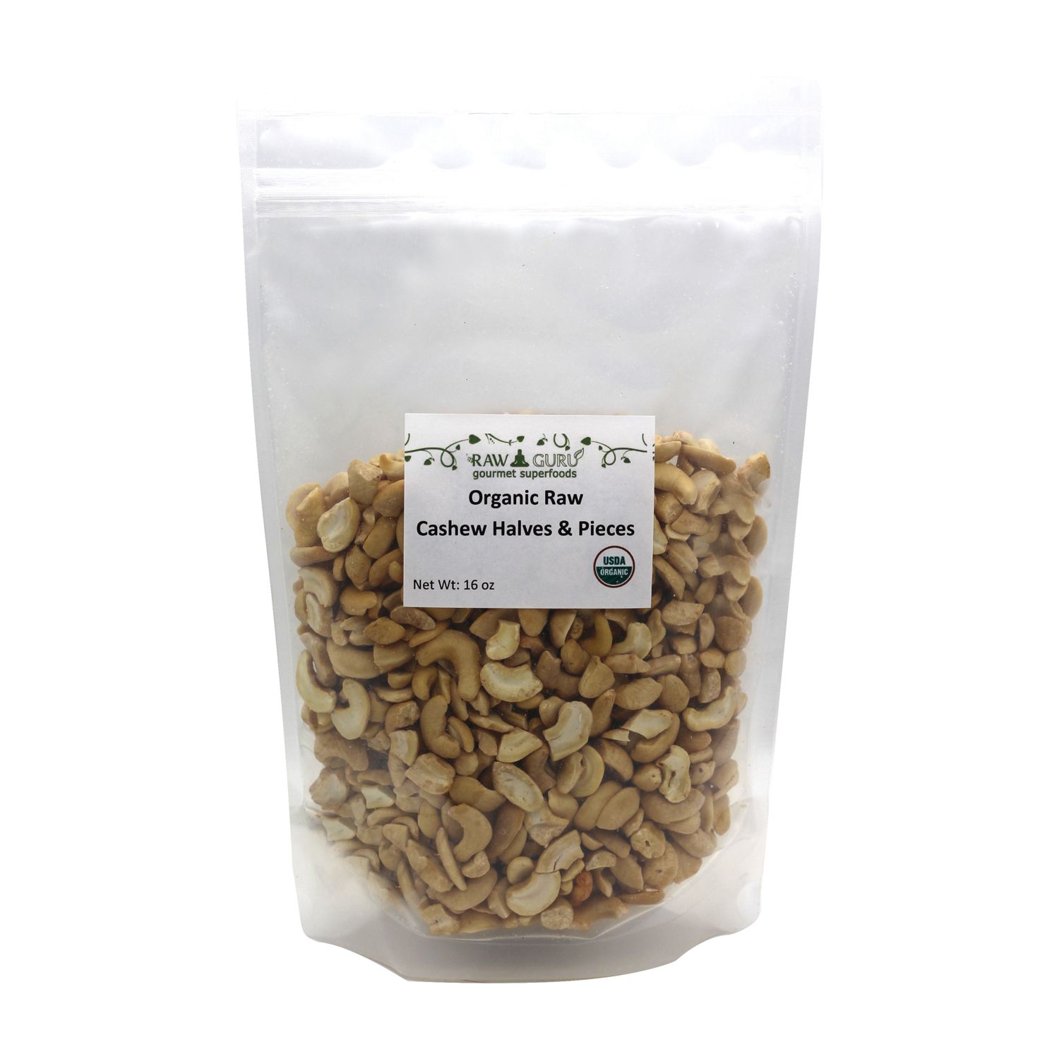Сырые органические Halves кешью-16 oz