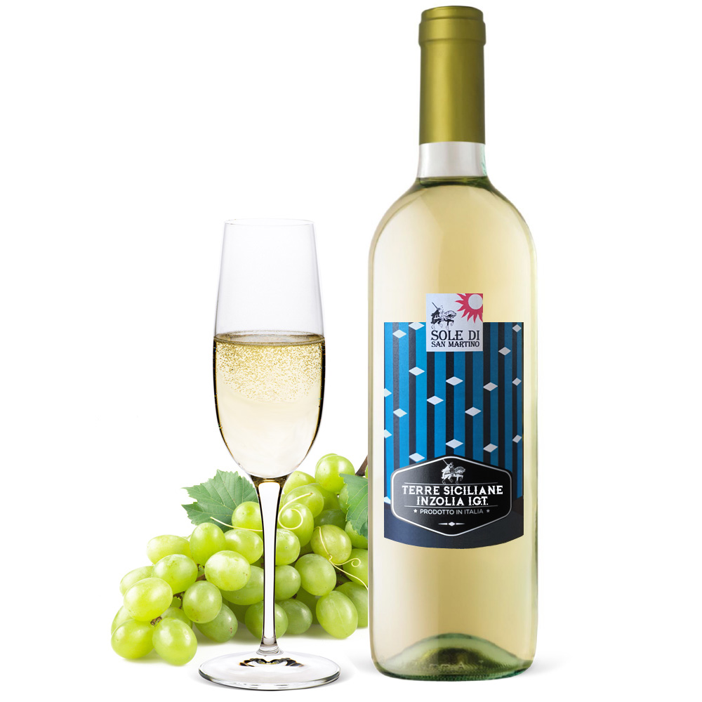 Italian white wine Terre Siciliane Inzolia IGT 750 ml