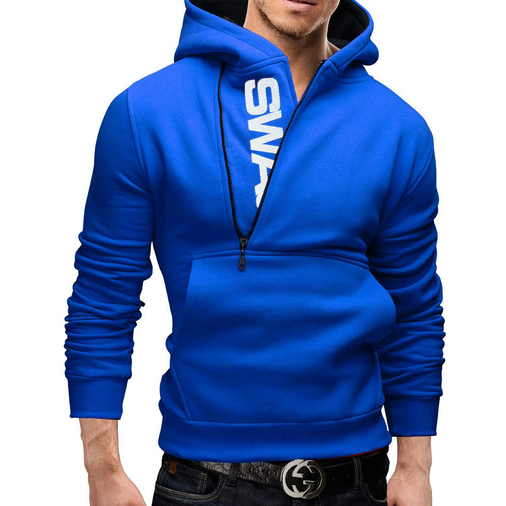 Hoodies Men Casual Autumn Fashion Sweatshirt Letter Printing Zipper Pullover Men Hoody Men's Sweatshirt
