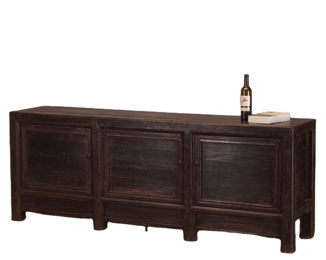 Hot sale asian decoration cabinet Chinese furniture factory antique furniture vendor distressed black sideboard