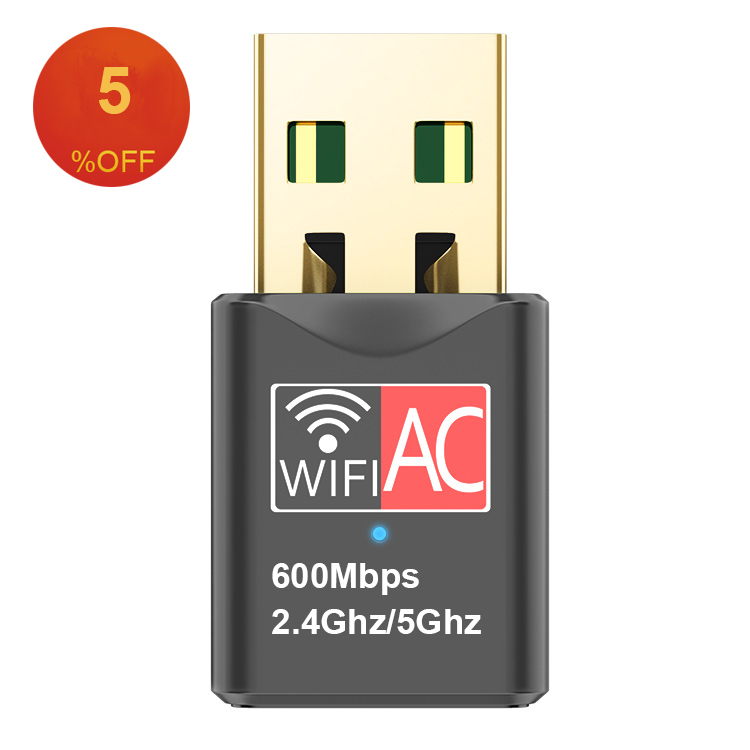 Двухдиапазонный беспроводной мини Wi-Fi адаптер приемник 600 м 5 ГГц адаптер Usb 5g 600 Мбит/с сетевые карты Адаптеры для ПК ноутбука
