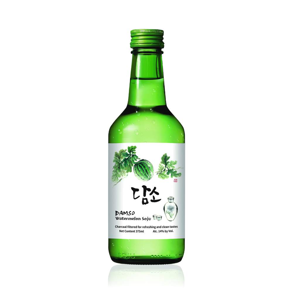 Корейский Традиционный напиток со спиртом для барбекю Soju DAMSO, различные фрукты со вкусом 375 мл