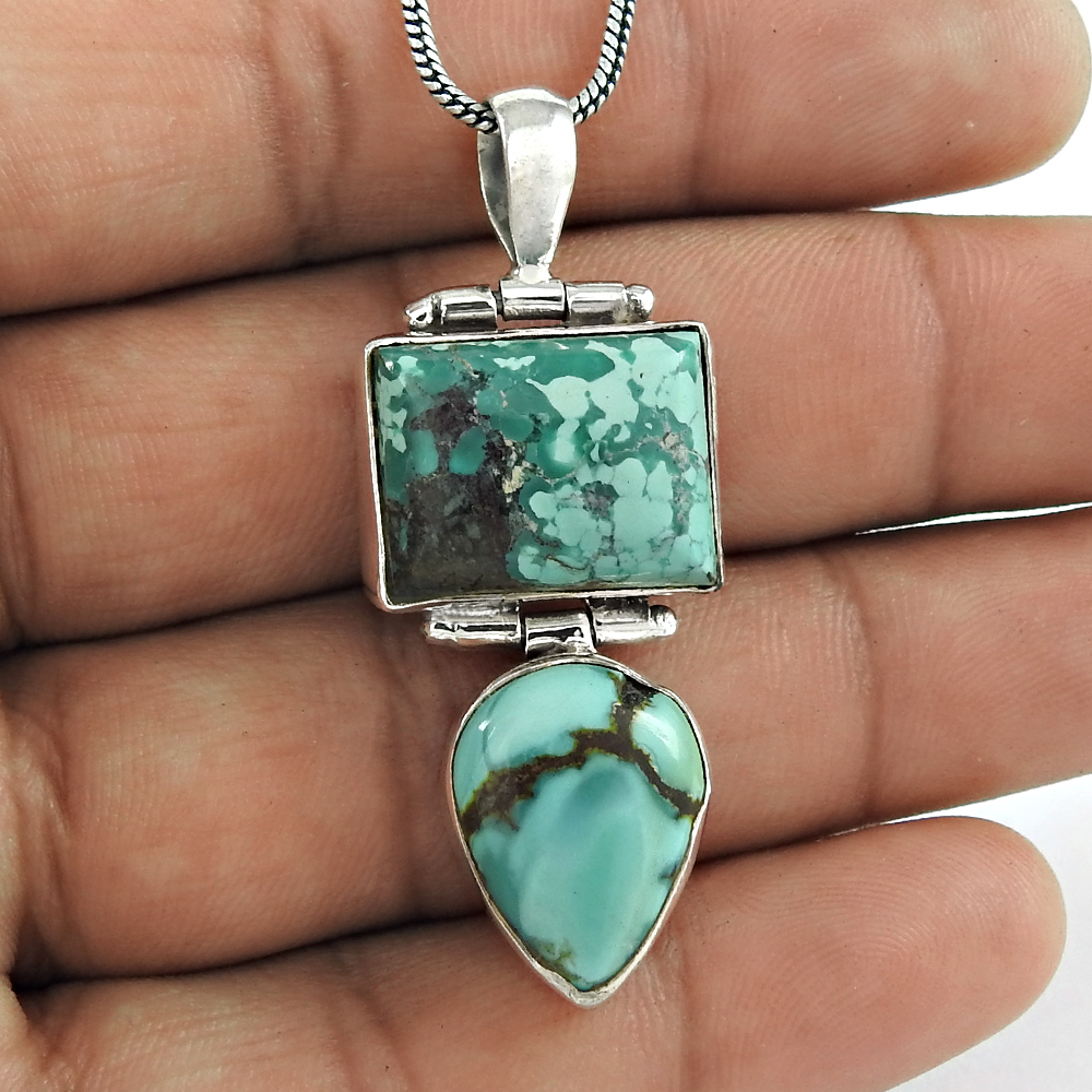 Sky blue turquoise pendant handmade jewelry 925 sterling silver pendants wholesale price silver pendants