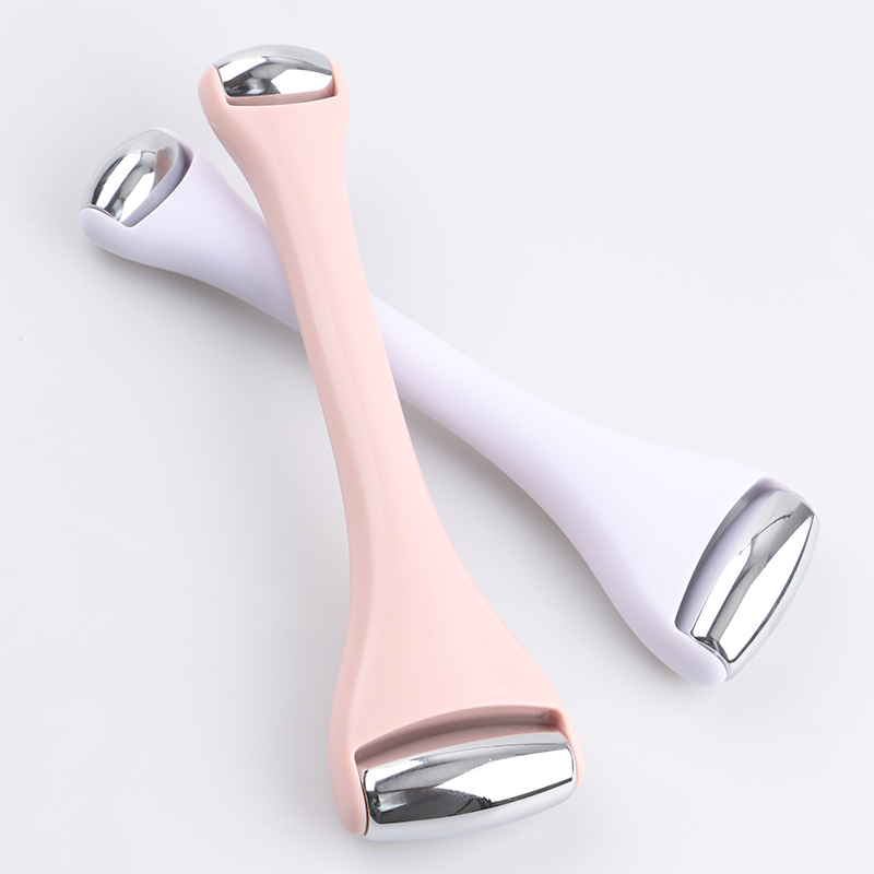 Double Heads Facial Massage Ice Roller Alloy Face Massager For Face Lifting Derma