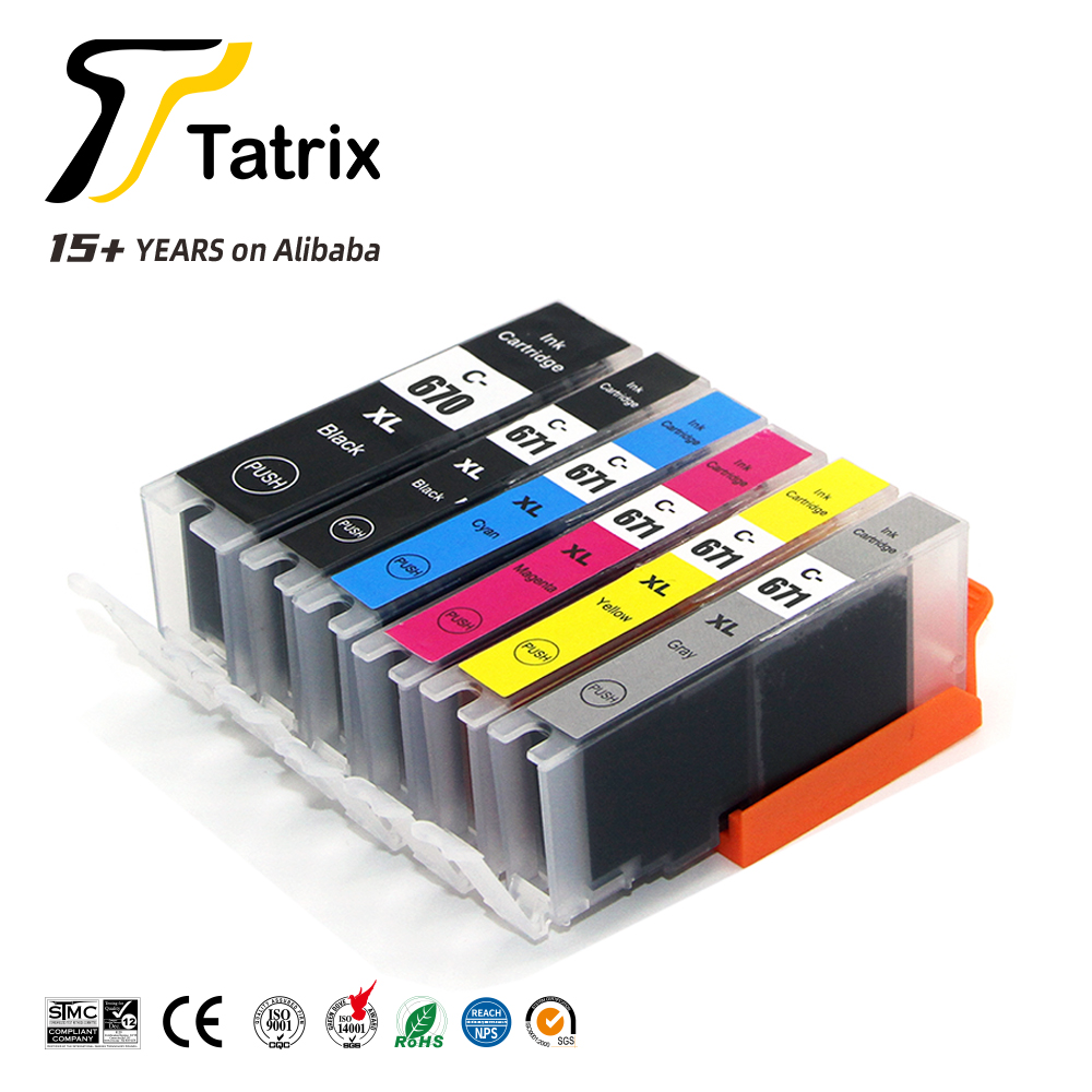 Чернильный картридж для струйных принтеров Canon PIXMA MG5766 Tatrix PGI-670XL PGI670 PGI 670 CLI-671XL CLI671 CLI 671 Premium