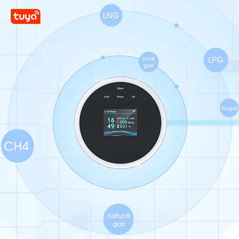2,4 ГГц WiFi Smart Life App Control CH4 биогазовый бутан LPG детектор утечки природного газа с температурным сигналом