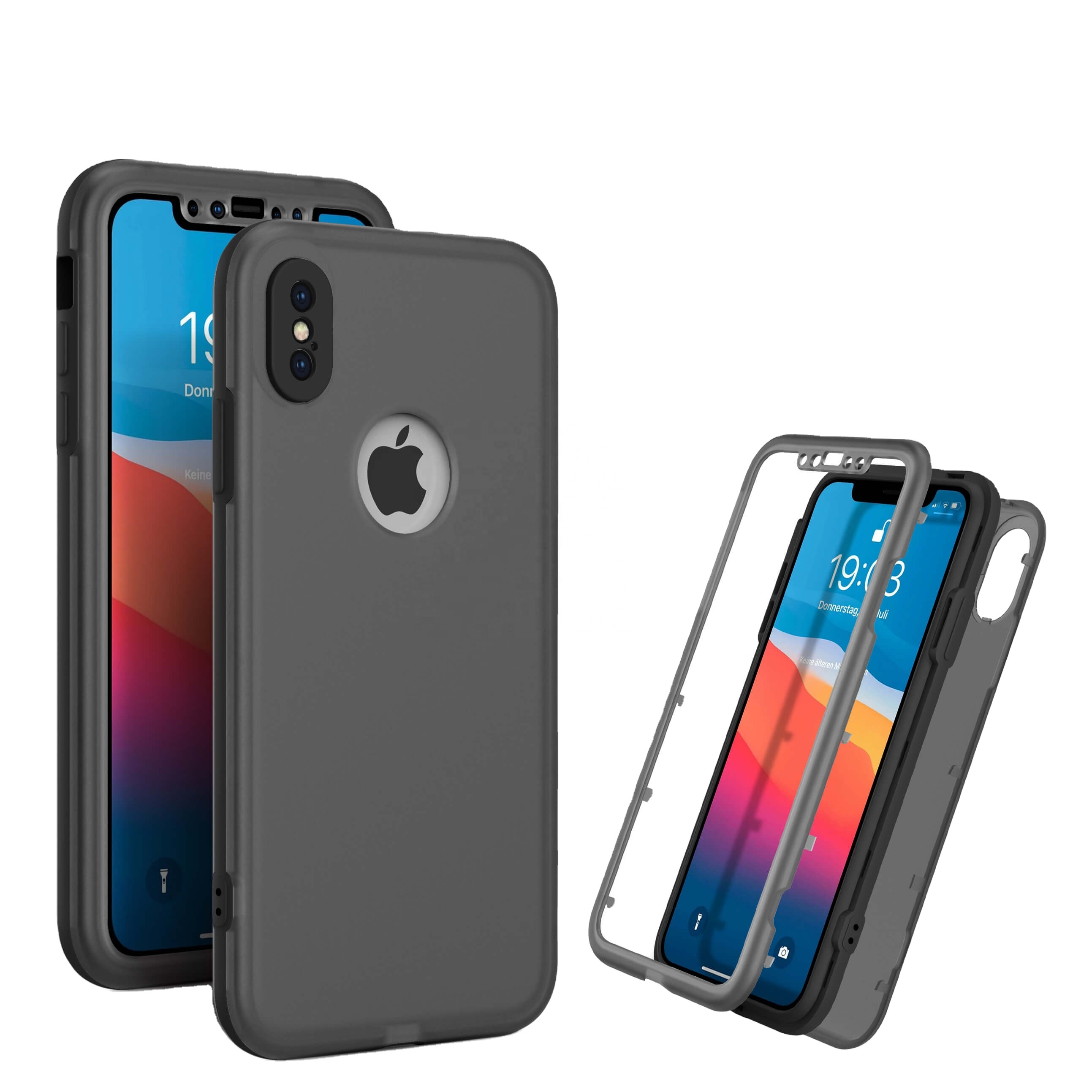 Чехол с защитой от падения ip-hone xs 3 в 1, Жесткий Мягкий чехол из поликарбоната и ТПУ, ударопрочные лучшие Матовые чехлы для телефонов 2022, красный, синий, для iPhone XS MAX