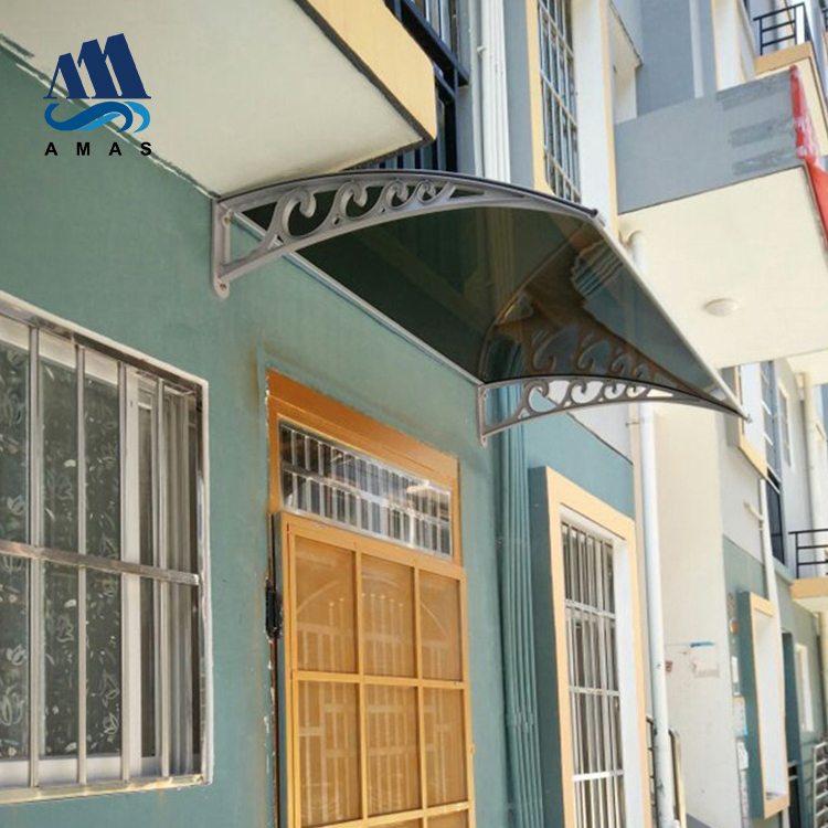 Amas bracket awnings 2021 retractable PC canopy uv400 protection custom polycarbonate awning for swimming pool