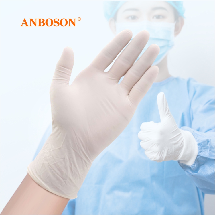 Anboson Guantes De Nitrilo Caja Textured Gloves Black Blend Nitrile Prices Powder Free Disposable Hand Blue Nitrile Gloves