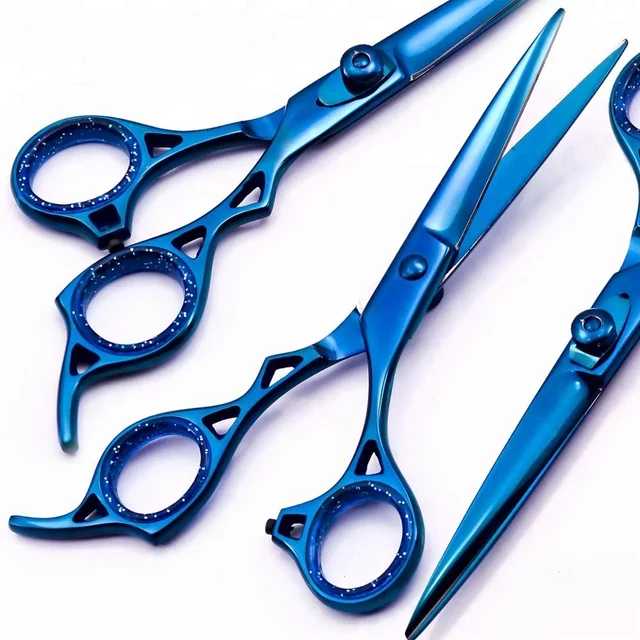 Royal Blue Hairdressing Scissors , Hairdresser Professional Modeling Tools