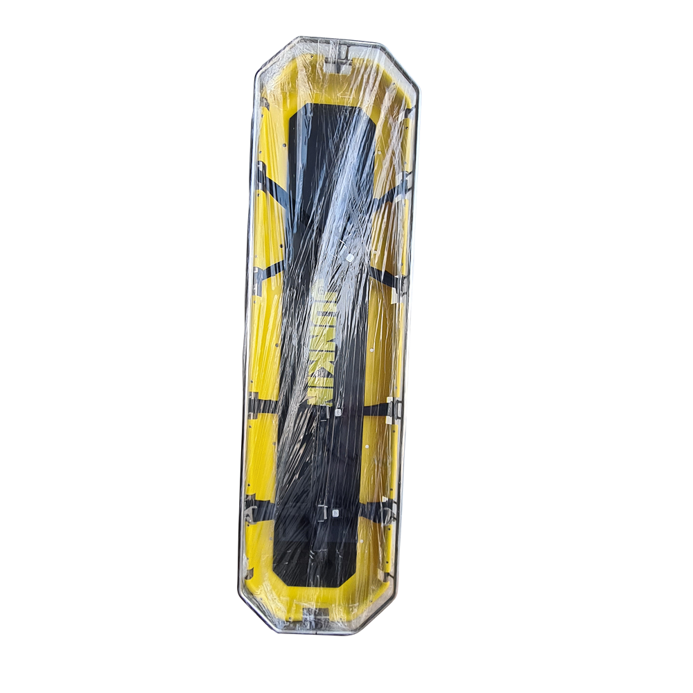 USA Yellow Plastic JUNKIN JSA-200 Marine Rescue Stretcher in Class I Instrument Stainless Steel Outer Rail