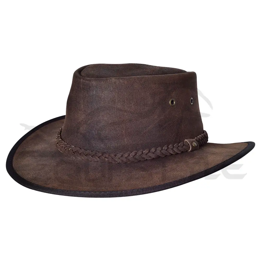 Best Selling Leather Cowboy Hats Enthralling Fashion High Quality Dark Brown Breaded Band Perfect Gift XXL Genuine Leather Hat