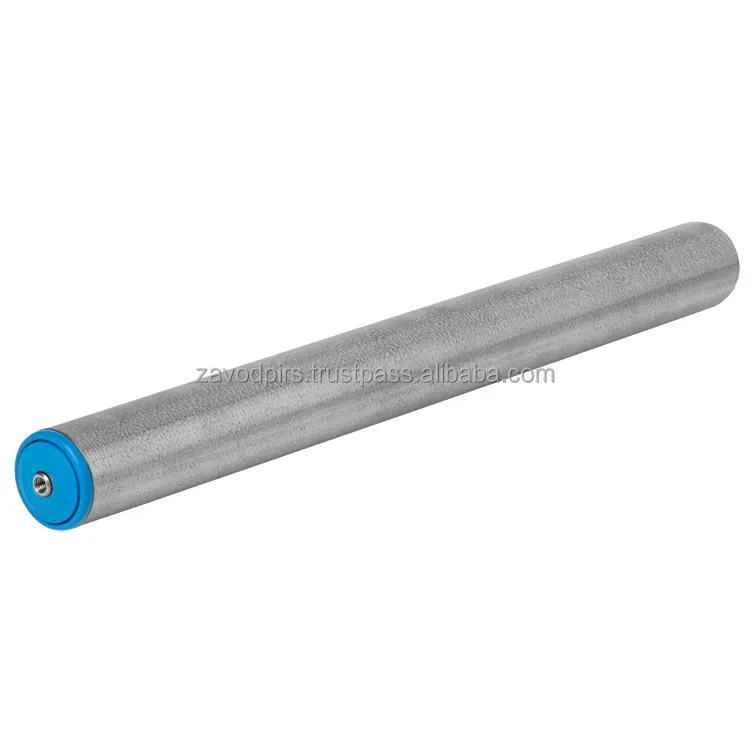 Conveyor component gravity rollers guiding for drive systems and conveyor belts, roller conveyor belt