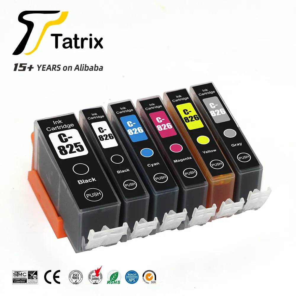 Tatrix PGI-825 PGI825 CLI-826 CLI826 Compatible Printer Ink Cartridge for Canon PIXMA MG6180 MG6280 IP4980 IX6580