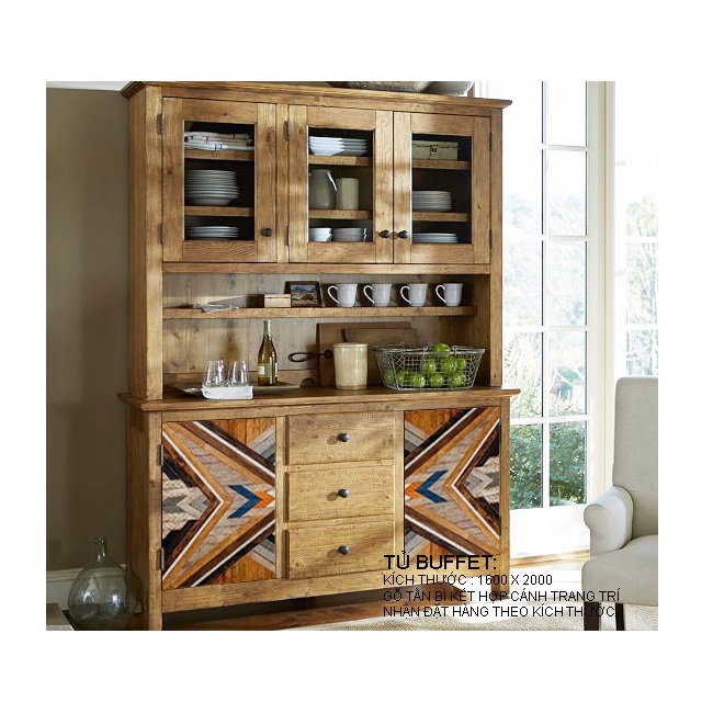 Top Premium Quality Modern Solid Dining Room Wood Buffet Cabinet From Vietnam