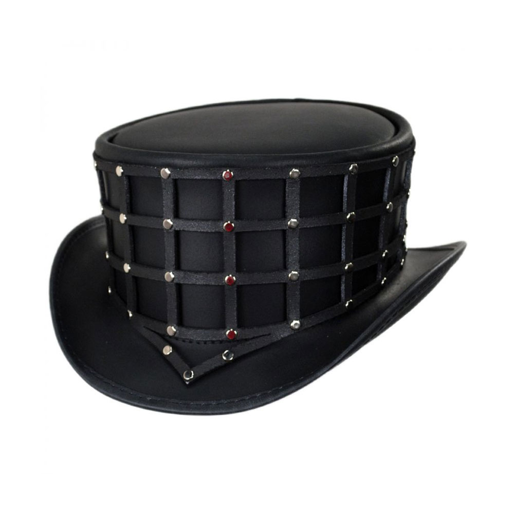 Reversible Cage Leather Top Hat