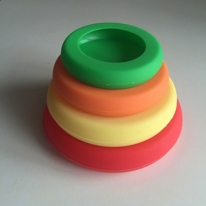 G62 4pcs Reusable Fresh Keeping Wrap Universal Seal Lid Pan Cover Stopper Silicone Stretch Suction Pot Lids Covers