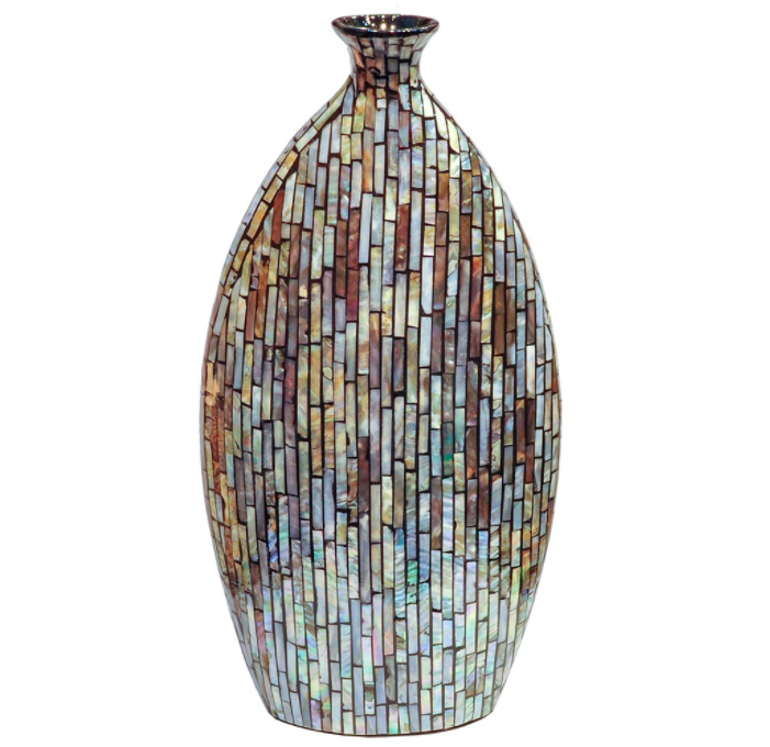 Best choice for home decor mosaic mother of pearl flower vase wholesale