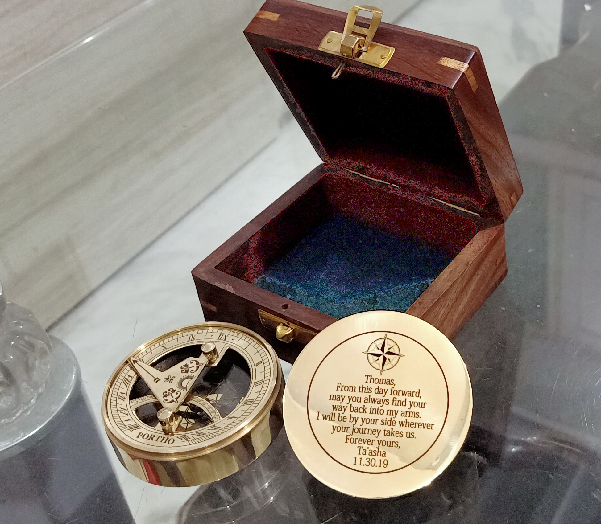 Компас Sundial, Подарок на годовщину, компас Sundial, гравированный Морской Компас для кемпинга и походов