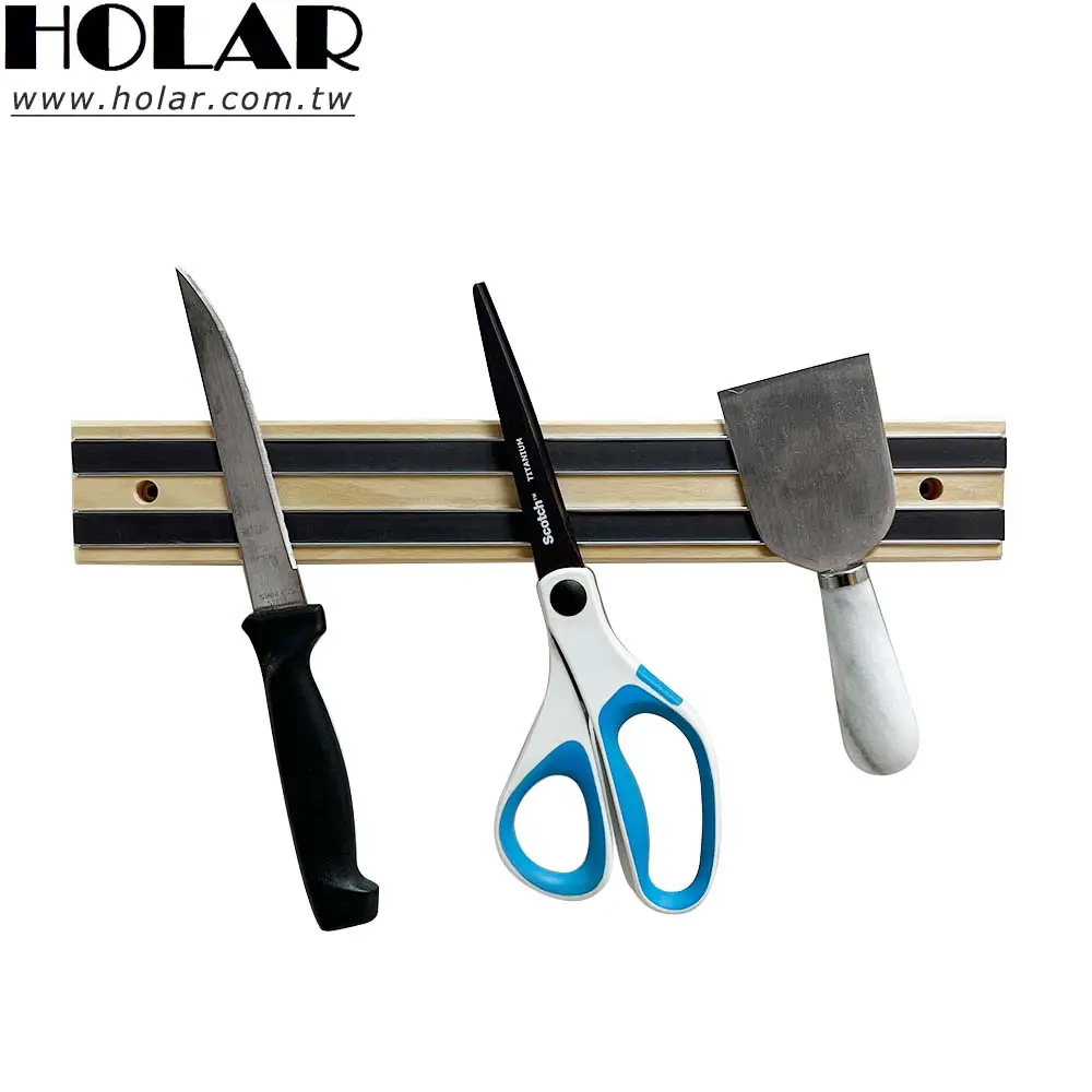 [Holar] Taiwan Made 12 inch Wood Strong Magnetic Knife Strip Holder for Wall