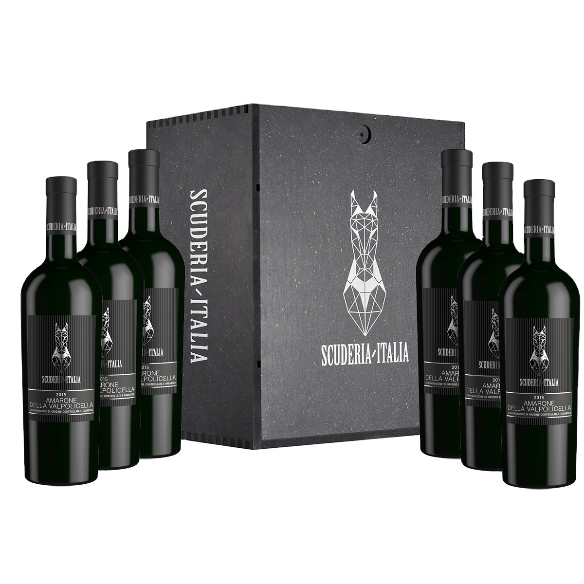 Престижное итальянское красное вино AMARONE DELLA valpolyella DOCG 2015 0.75L 16% Scuderia Italia 0,75 л в деревянной коробке
