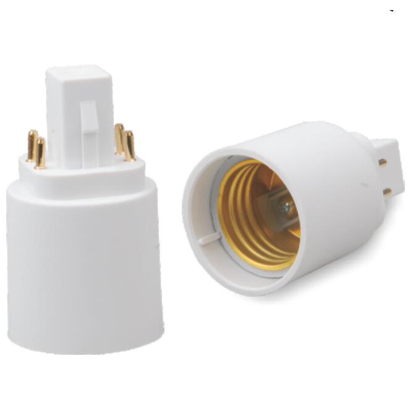 Адаптер-патрон 4pin G24-E27, переходник с 4pin G24 на E26, с 4pin G24D на E27