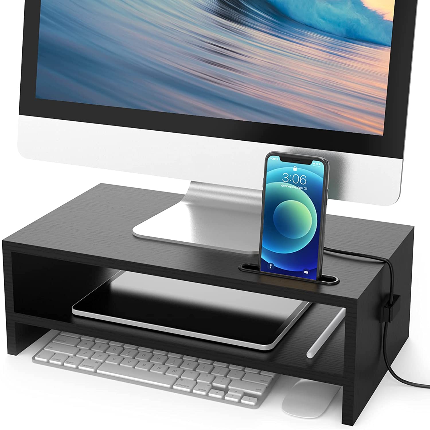 ATUMTEK Monitor Stand Riser with Storage Organizer for Computer Screen Laptop Printer