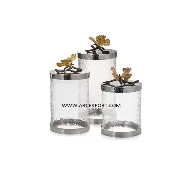 Butterfly Clear Glass Luxury Canister