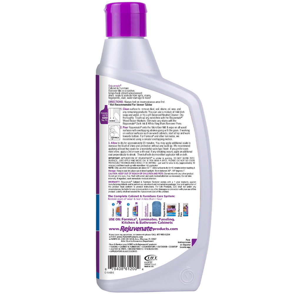 Wood Furniture Exterior Cleaning Liquid 13Oz RJ-13CSCBM Rejuvenate Cabinet Furniture Restorer
