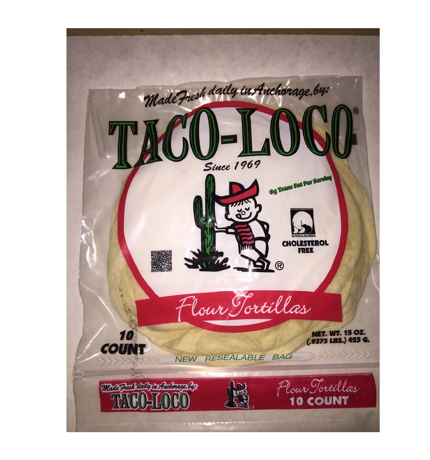 Medium Taco Loco 8" Flour Tortillas Model Number 7820311122