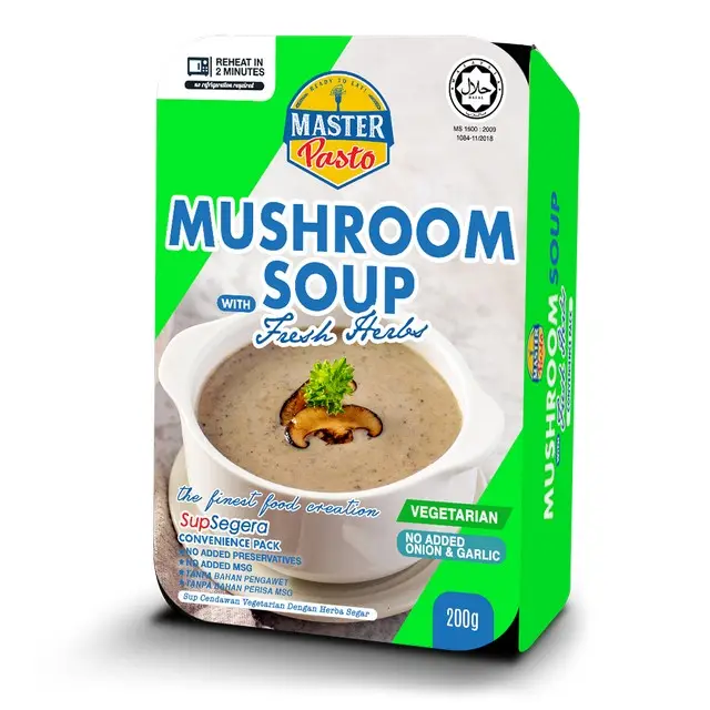 Premium grade delicious instant soup 3 minute 48 packs restaurant-grade Vegetarian Mushroom Soup with Fresh Herbs