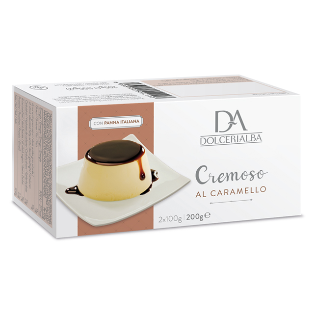 High Quality Made in Italy Creme Caramel 2 Individual Portions (100g/3,53oz each) for Supermarkets 200g/7,05oz