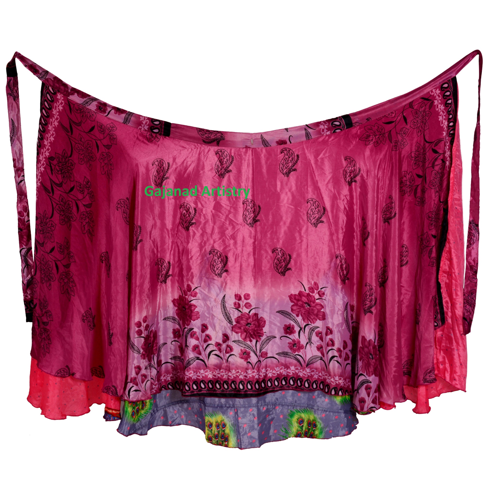 Boho Skirt Indian Silk Skirts Maxi Long Bohemian Summer Wrap Hippie Reversible Skirts For Women
