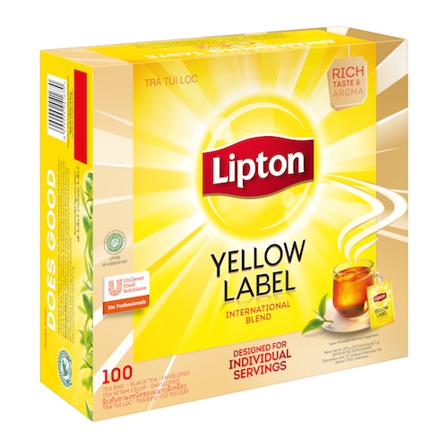 Желтый ярлык LIPTON в конвертах