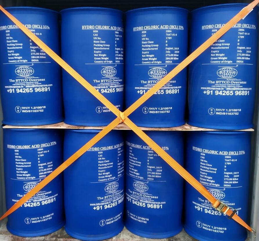 Гидрохлорная кислота промышленного класса 30% 32% 34% 35% (HCl)