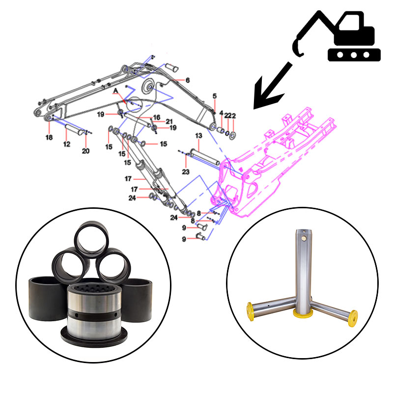 Standard Genuine Parts Bucket Pins and Bushings Excavator Bucket Pin For SY235 SY75 Excavators Bucket Connection