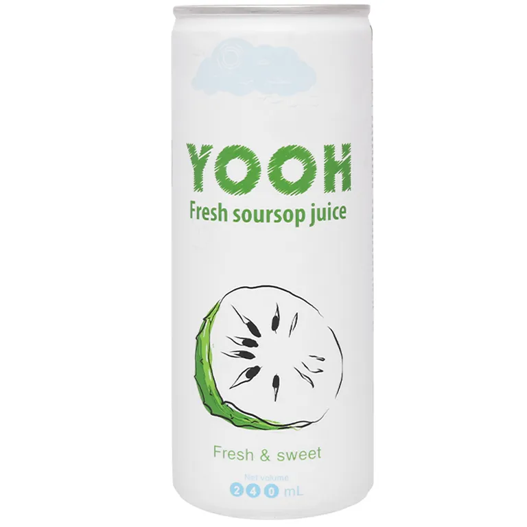 SOURSOP JUICE 240ml Canned Cheap Price Best seller Products YOOH Vietnam No perservative