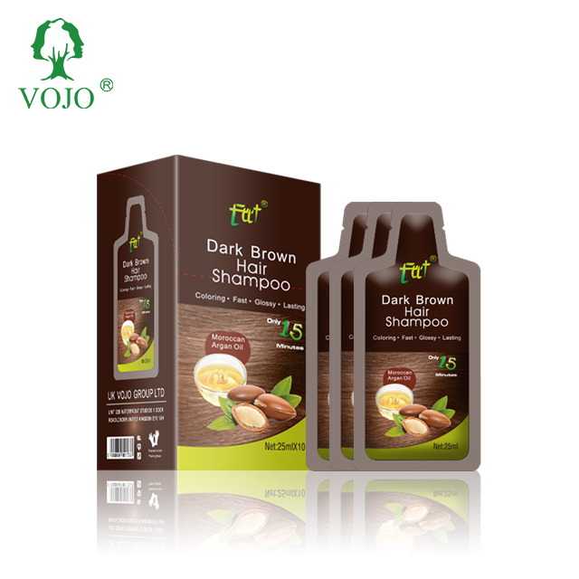 Шампунь для окрашивания волос бренд Vojo Hair для изготовления серых волос черный за 5 мин с экстрактом арганового ореха постоянный шампунь