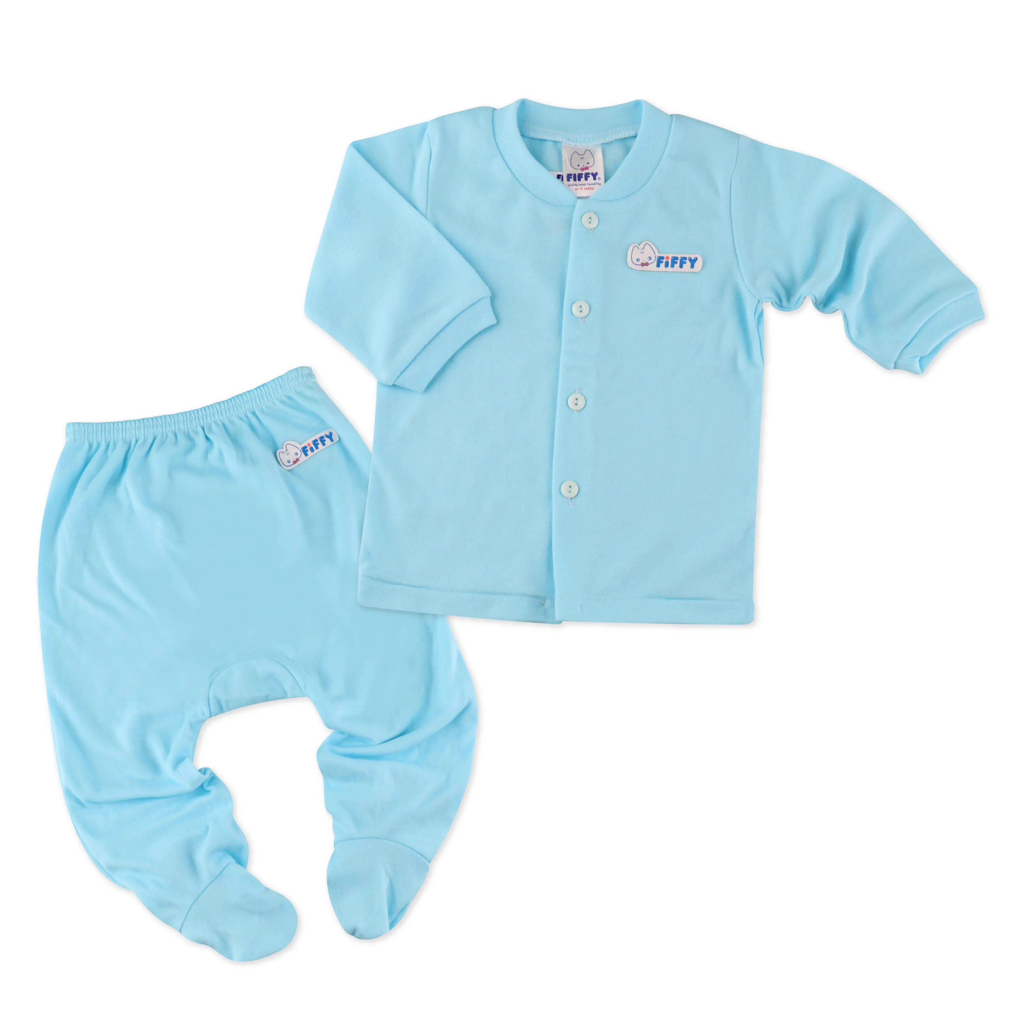 * Набор * FIFFY Baby Blue костюм с длинным рукавом с синей длинной штаниной